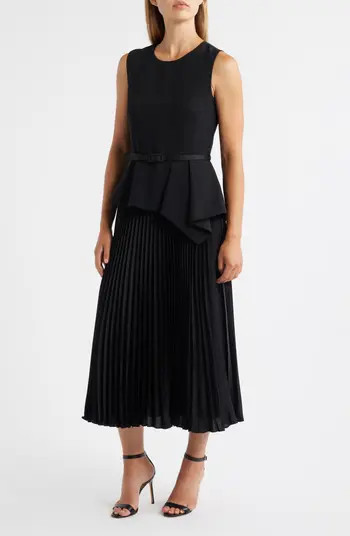 Sleeveless Belted Pleated Maxi Dress | Nordstrom