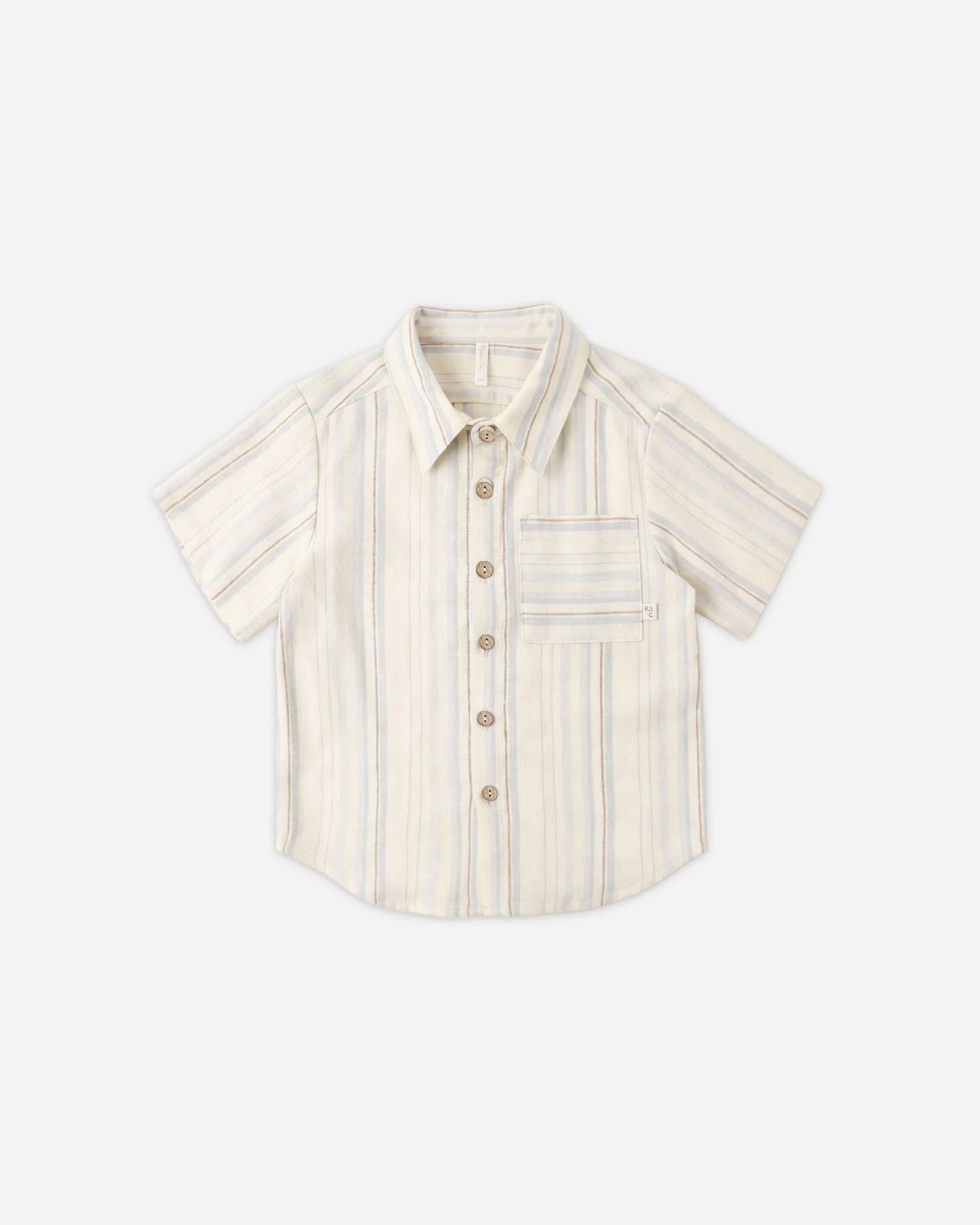 Collared Short Sleeve Shirt Sea Stripe | Rylee + Cru