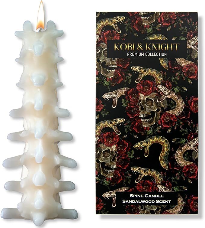 Kobi & Knight Spine Candle - Sandalwood-Scented Creepy Candles for Gothic Decor - Spooky Realisti... | Amazon (US)