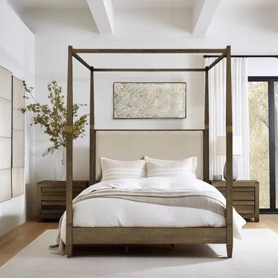 Queen Canopy Bed with Solid Wood Frame (No Box Spring Needed) | Wayfair North America