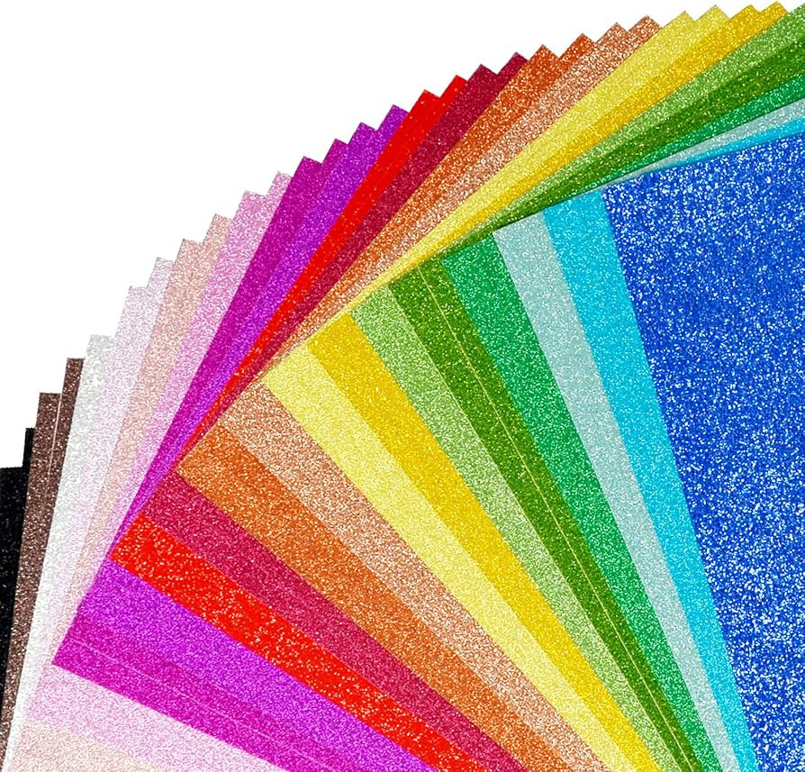 Simetufy Glitter Cardstock, 40 Sheets in 20 Colors, Premium Cardstock for Cricut, Crafts and DIY ... | Amazon (US)