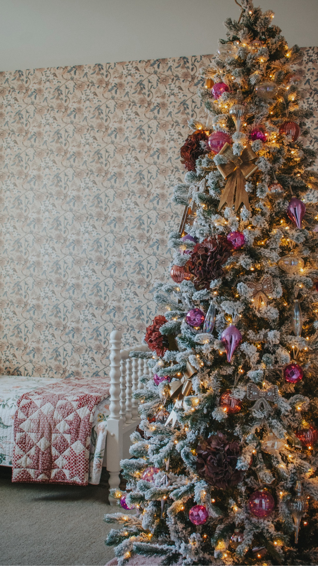 King of Christmas tree. Flocked tree. Pink Christmas tree. Christmas ornaments. Glass ornaments. Pink. Girl room. Girls bedroom  

#LTKHome #LTKSeasonal #LTKHoliday