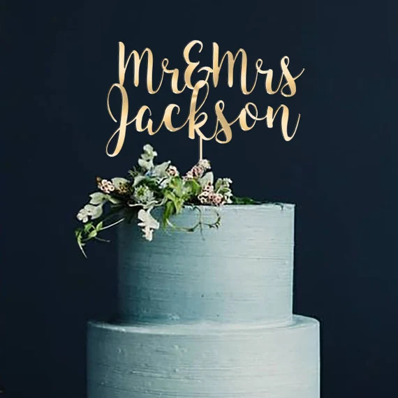 Gold Mr and Mrs Cake Toppers for Wedding by Rawkrft  Custom | Etsy | Etsy (US)