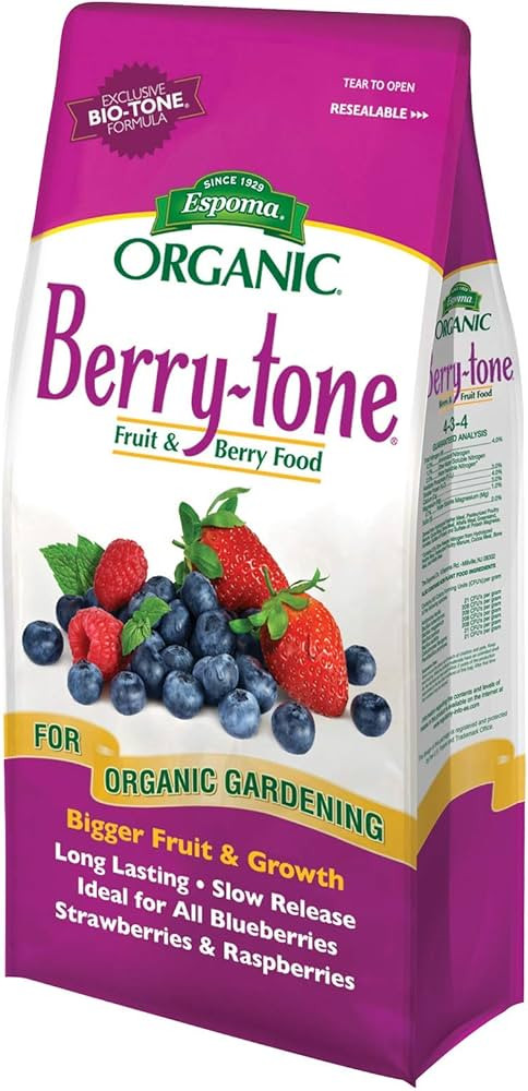Espoma Organic Berry-Tone 4-3-4 Natural & Organic Fertilizer and Plant Food for All Berries. 4 lb... | Amazon (US)