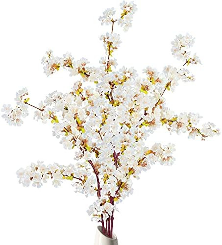 Sggvecsy Artificial Cherry Blossom Branches Faux Cherry Flowers 39 Inch Peach Branches Silk Tall ... | Amazon (US)