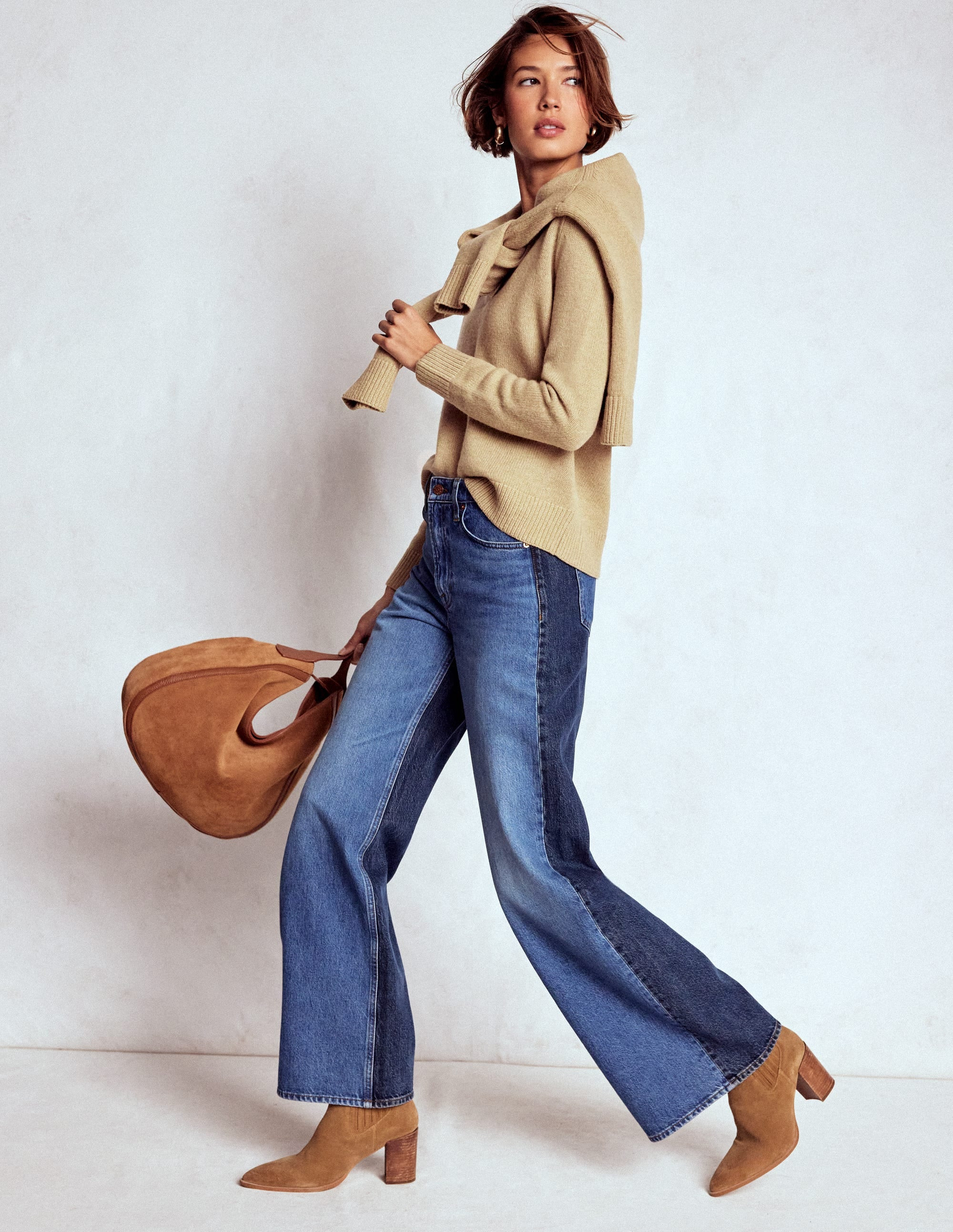 Marion Merino Henley Sweater-Camel Melange | Boden (US)