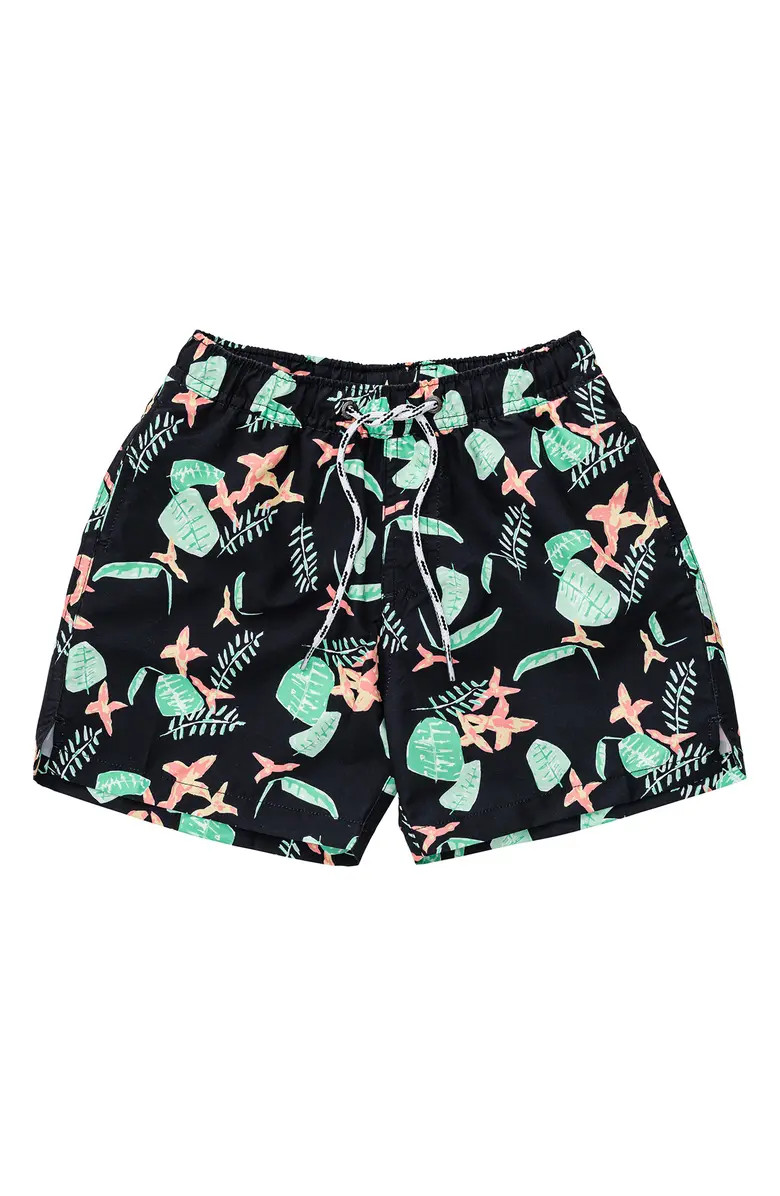 Snapper Rock Kids' Recycled Polyester Neon Rainforest Volley Board Shorts | Nordstrom | Nordstrom
