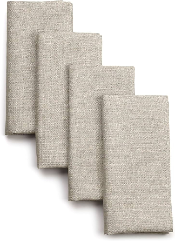 D'Moksha Homes Natural Linen Napkins 18 x 18 Inch - 100% Pure Linen Cloth Washable Dinner Napkins... | Amazon (US)