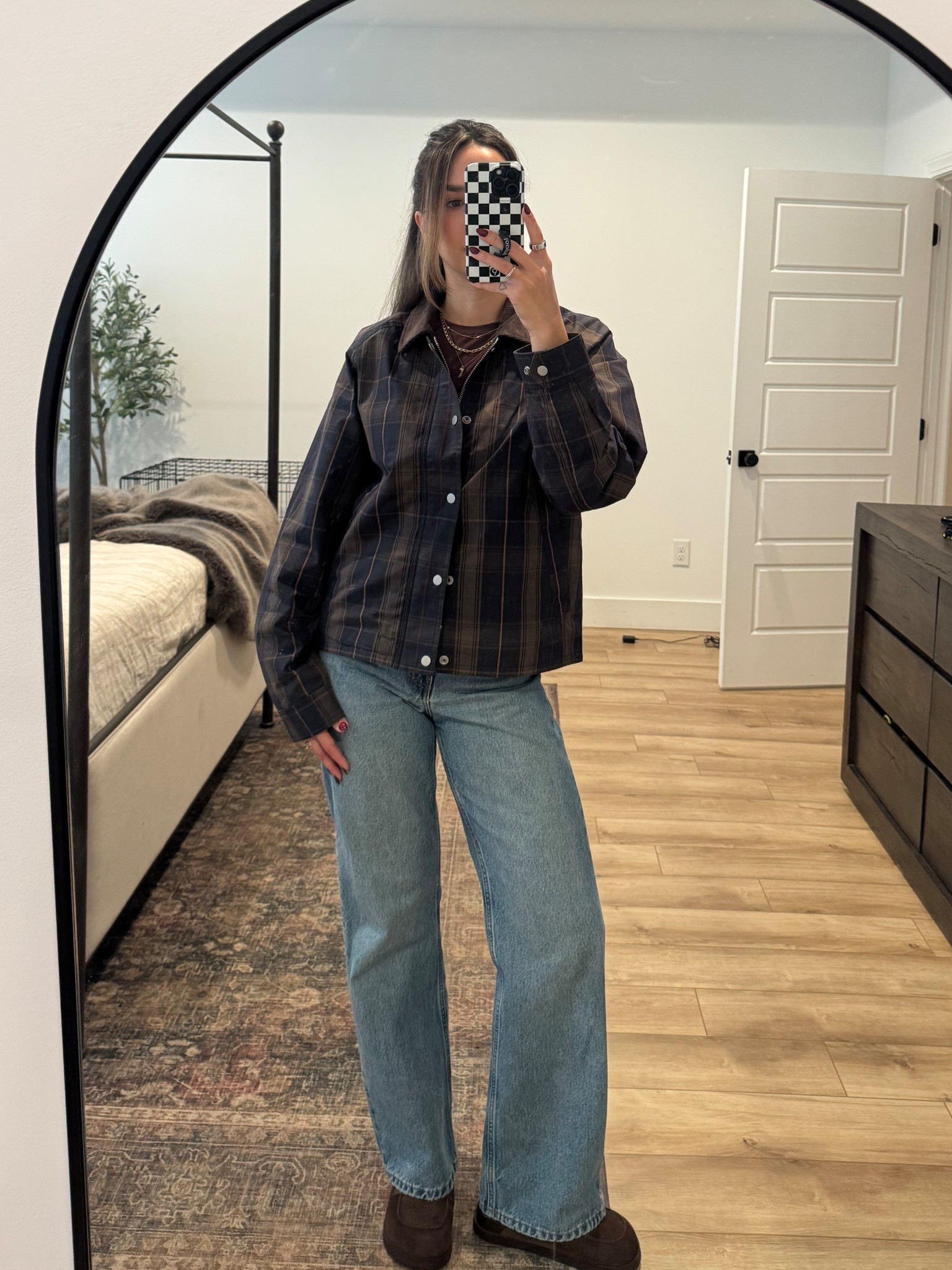 Plaid barn jacket 
Winter outfit 
Slide on shoes 


#LTKmomlife #LTKootd #LTKdayinmylife