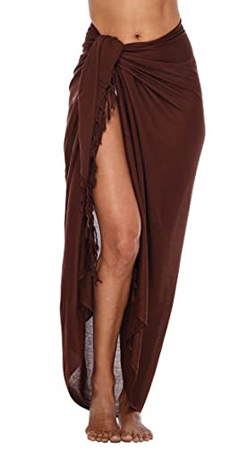SHU-SHI Women’s Sarong Swimsuit Coverup Long Pareo Beach Wrap with Coconut Clip | Amazon (US)