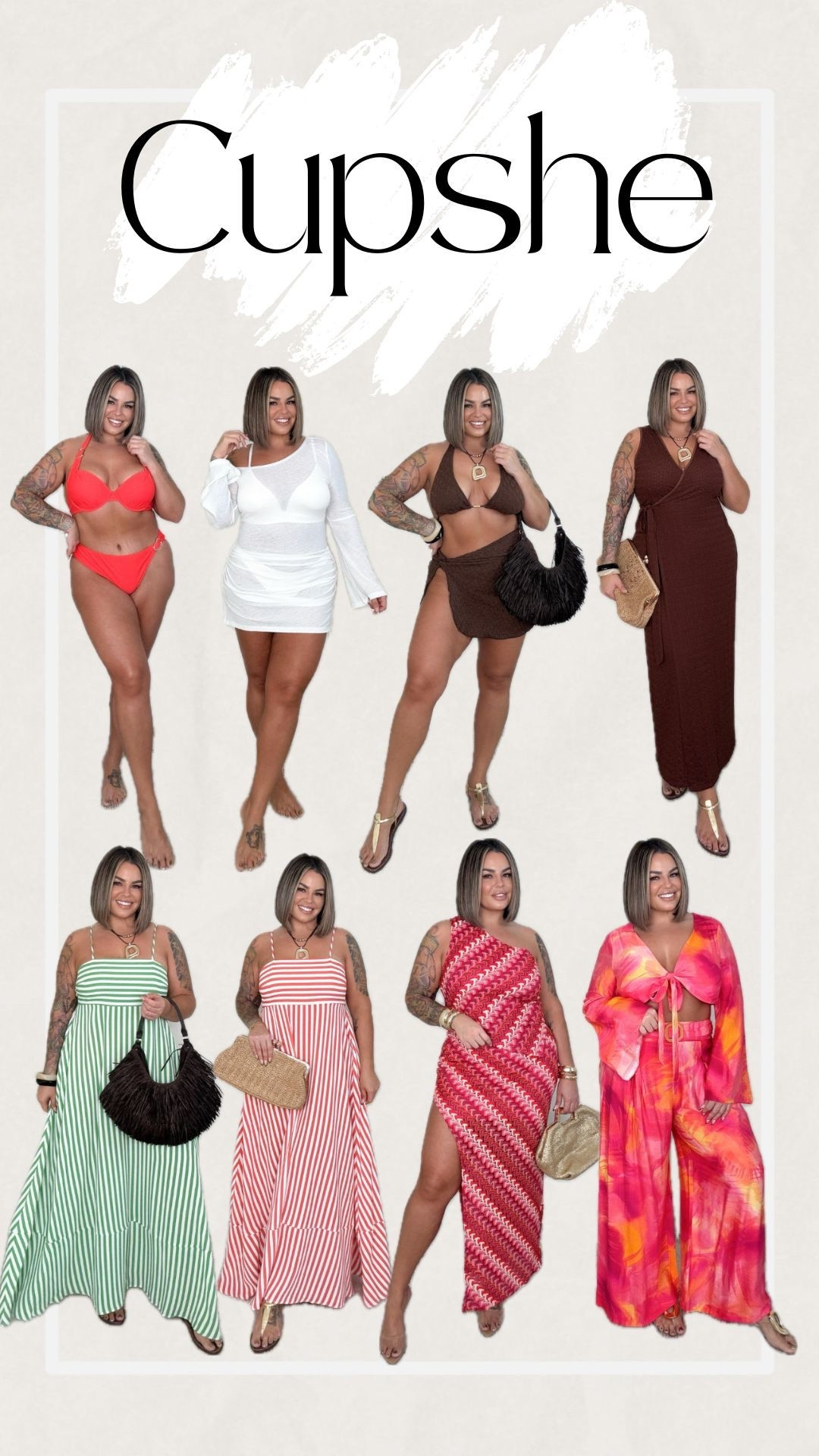 @cupshe vacation haul 
Use code Shayna15 to save 15% off over $70 USD+
#cupshe #cupshepartners 
#Resortwear #Swimsuit #Vacation 

￼Red swim suit xl 
White cover up xl
Brown swim set xl 
Brown dress xl could have done L
Stripe dresses L 
Pants set xl 
Skirt set xl 
White swim suit xl 


#LTKSaleAlert #LTKMidsize #LTKootd