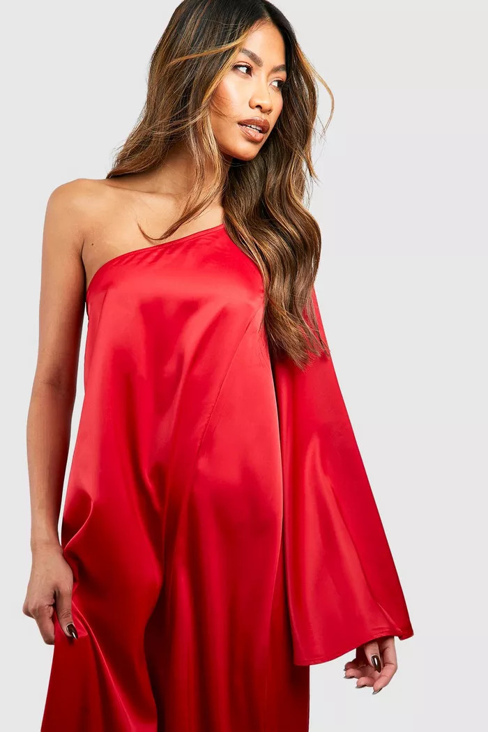 One Shoulder Split Leg Maxi Dress | boohoo (US & Canada)