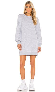 LA Made Just Landed Pullover Sweatshirt Dress in Heather Grey from Revolve.com | Revolve Clothing (Global)