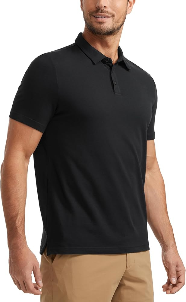 CRZ YOGA Mens Golf Polo Shirts Short Sleeve Moisture Wicking Athletic Shirt Sports Casual Pique T... | Amazon (US)