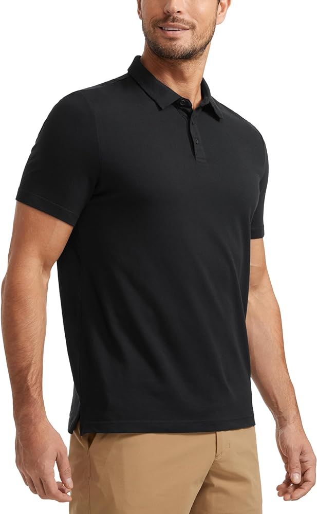 CRZ YOGA Mens Golf Polo Shirts Short Sleeve Moisture Wicking Athletic Shirt Sports Casual Pique T... | Amazon (US)