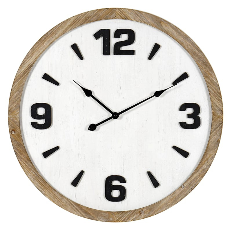 Round Wooden Wall Clock, 28" | At Home