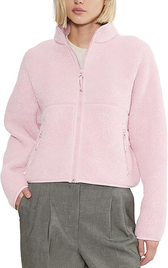 Fleece Jackets Women Causal Long Sleeve Sherpa Jacket Warm Ziper Fuzzy Coat Sweatshirts Trendy wi... | Amazon (US)