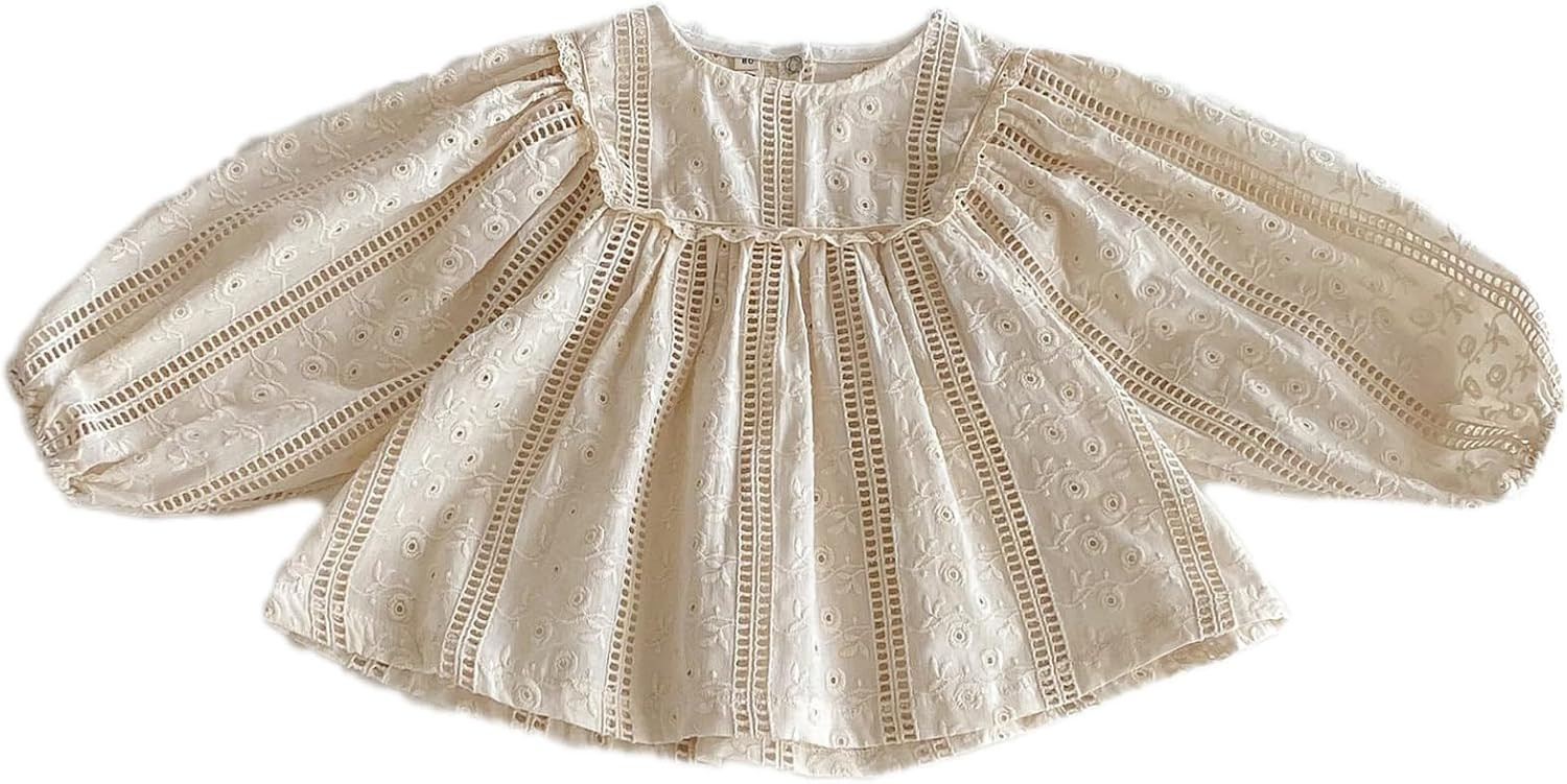 Colorful Childhood Toddlers Girls Lace Blouses Embroidered Casual Shirts | Amazon (US)