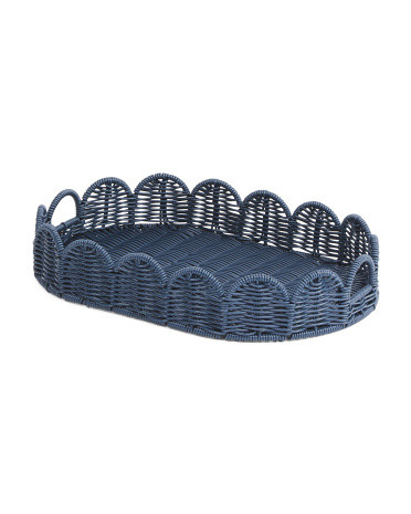 Medium Oval Scallop Edge Resin Tray | TJ Maxx