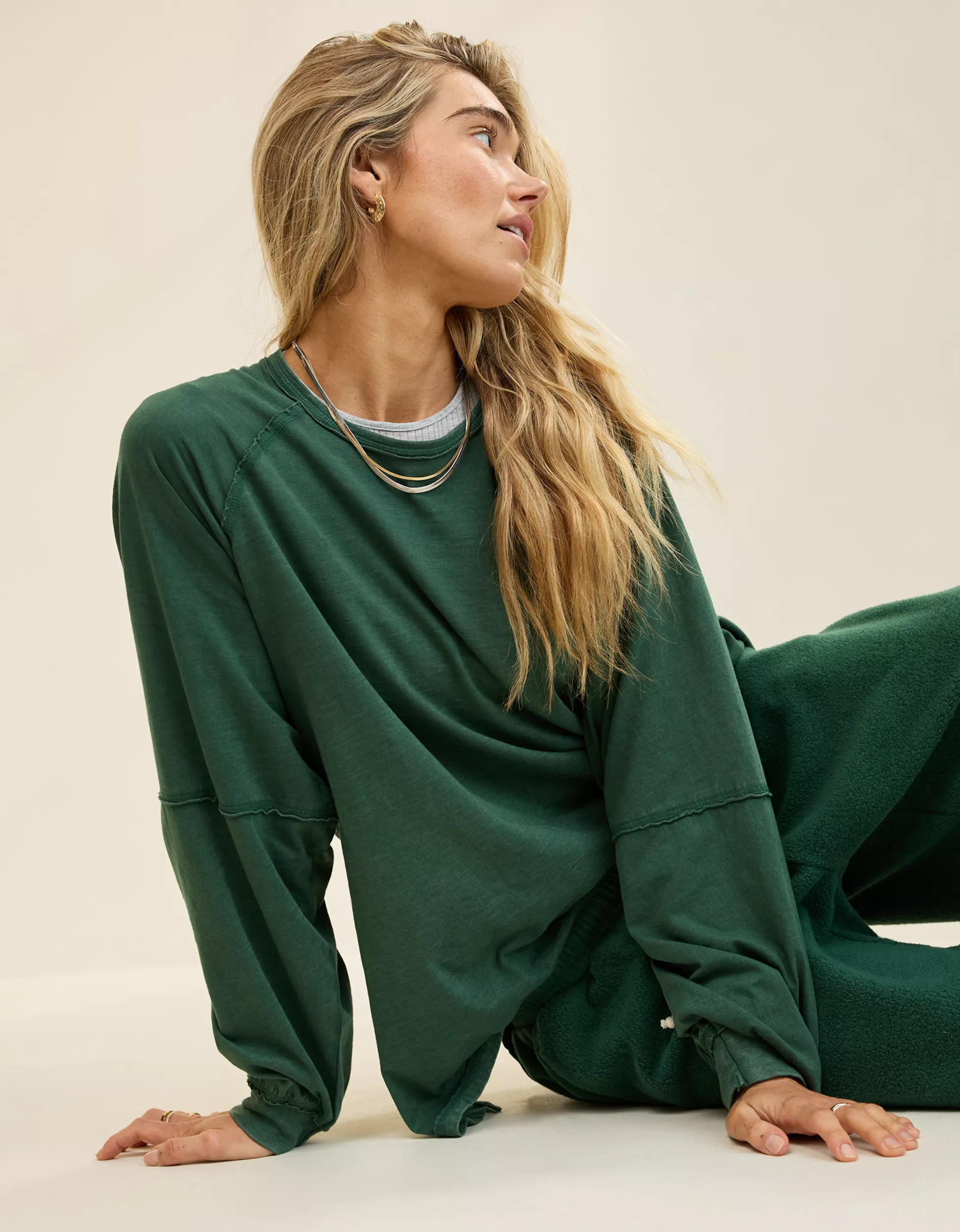 Aerie Cozy Long Sleeve Oversized Boyfriend T-Shirt | Aerie