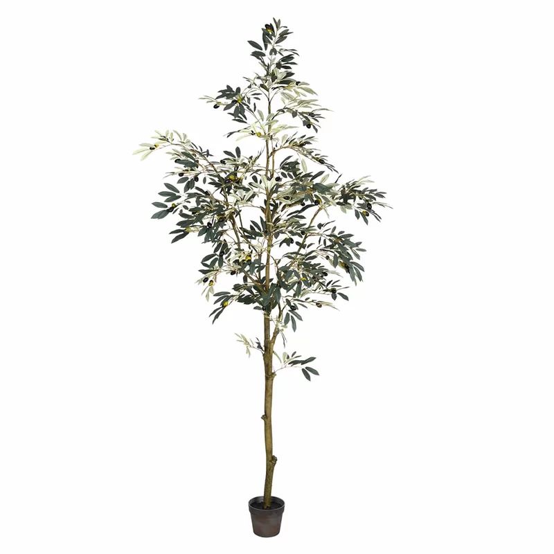 Artificial Potted Olive Floor Foliage Tree in Pot | Wayfair North America