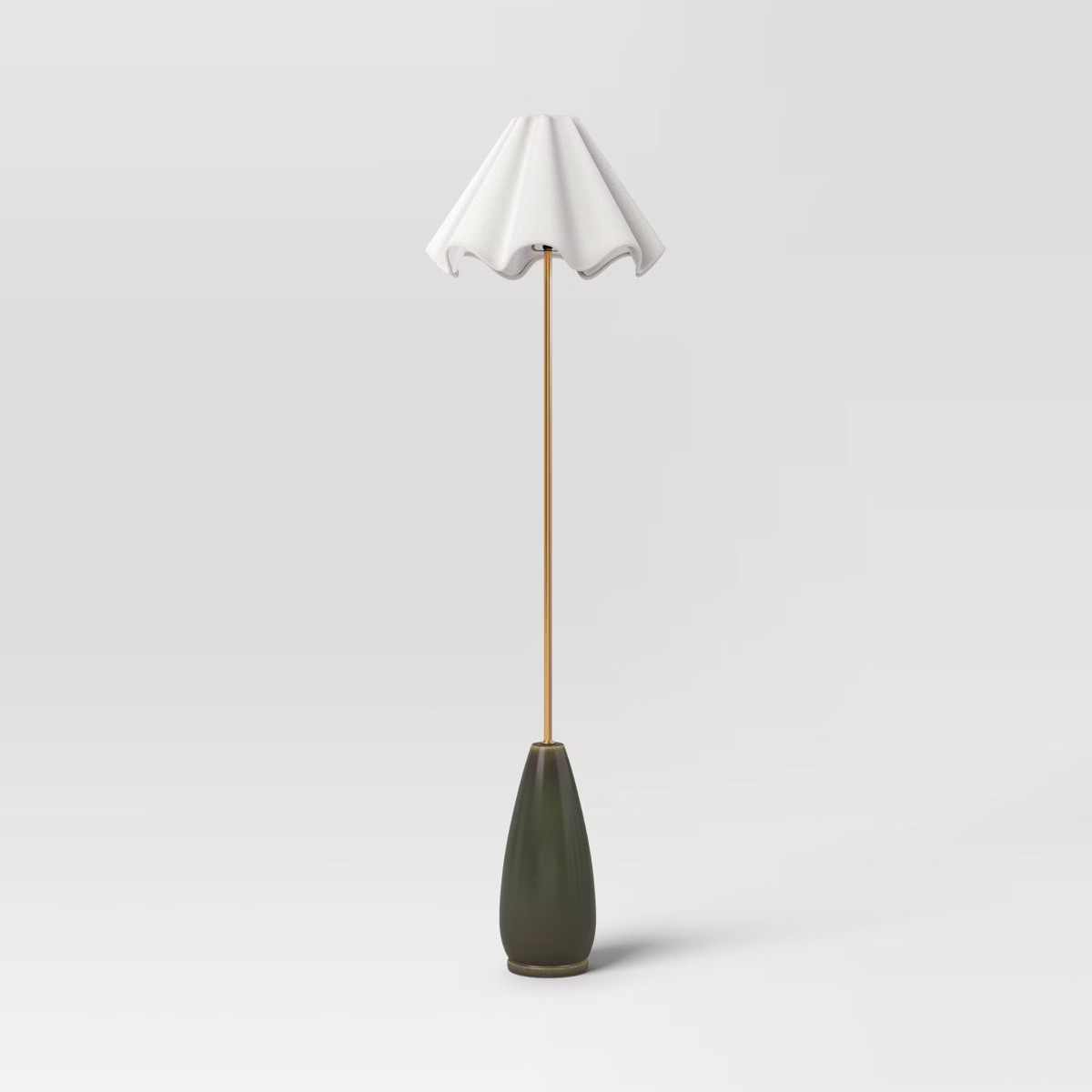Wavy Shade Collection with Ceramic Base Floor Lamp Green - Threshold™ | Target