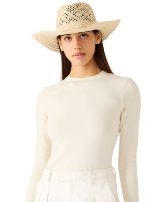 Steve Madden Mixed Pattern Western Panama Hat - Macy's | Macy's