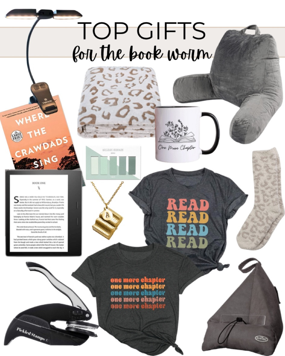 Perfect gifts for the book lover in your life include read shirt, just one more chapter book, cozy socks, book holder, custom book page embosser, book necklace, kindle, “Where the Crawdads Sing” book, magnetic bookmarks, one more chapter coffee mug, memory foam reading pillow, cozy throw blanket, and reading light.

Book lover, gift guide, gift for book lover, gift for a reader, gift for her, gift for him, gift for teen, gift for college kid, gift for bookworm

#LTKhome #LTKunder50 #LTKGiftGuide