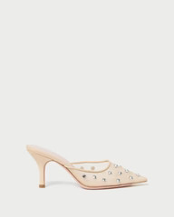Paloma Cream/Crystal Mesh Mule | Loeffler Randall