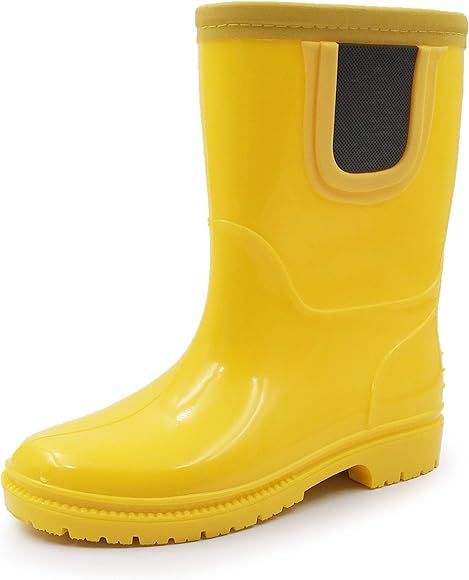 Amoji Baby Kids Easy On Rain Shoes Boots for Toddler Little Kid | Amazon (US)