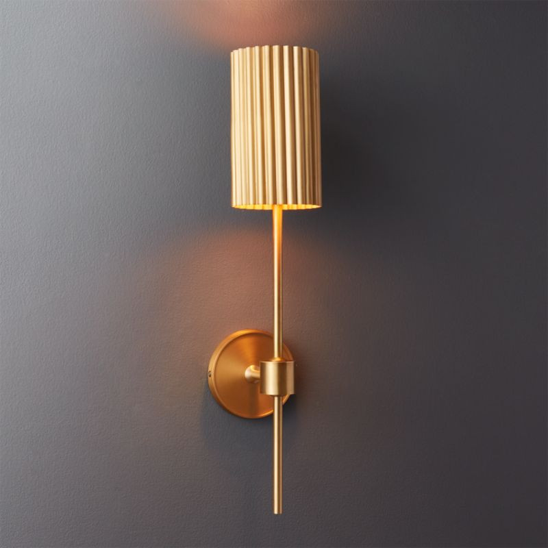 Fluted Gold Wall Sconce + Reviews | CB2 | CB2