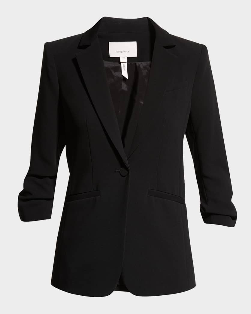 Khloe Crepe 3/4-Sleeve Blazer | Neiman Marcus