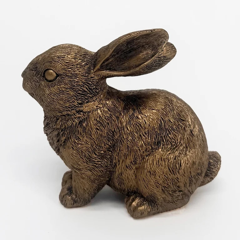 Resin Lying Bunny Tabletop Easter Decoration, Bronze, 2.75", by My Texas House | Walmart (US)