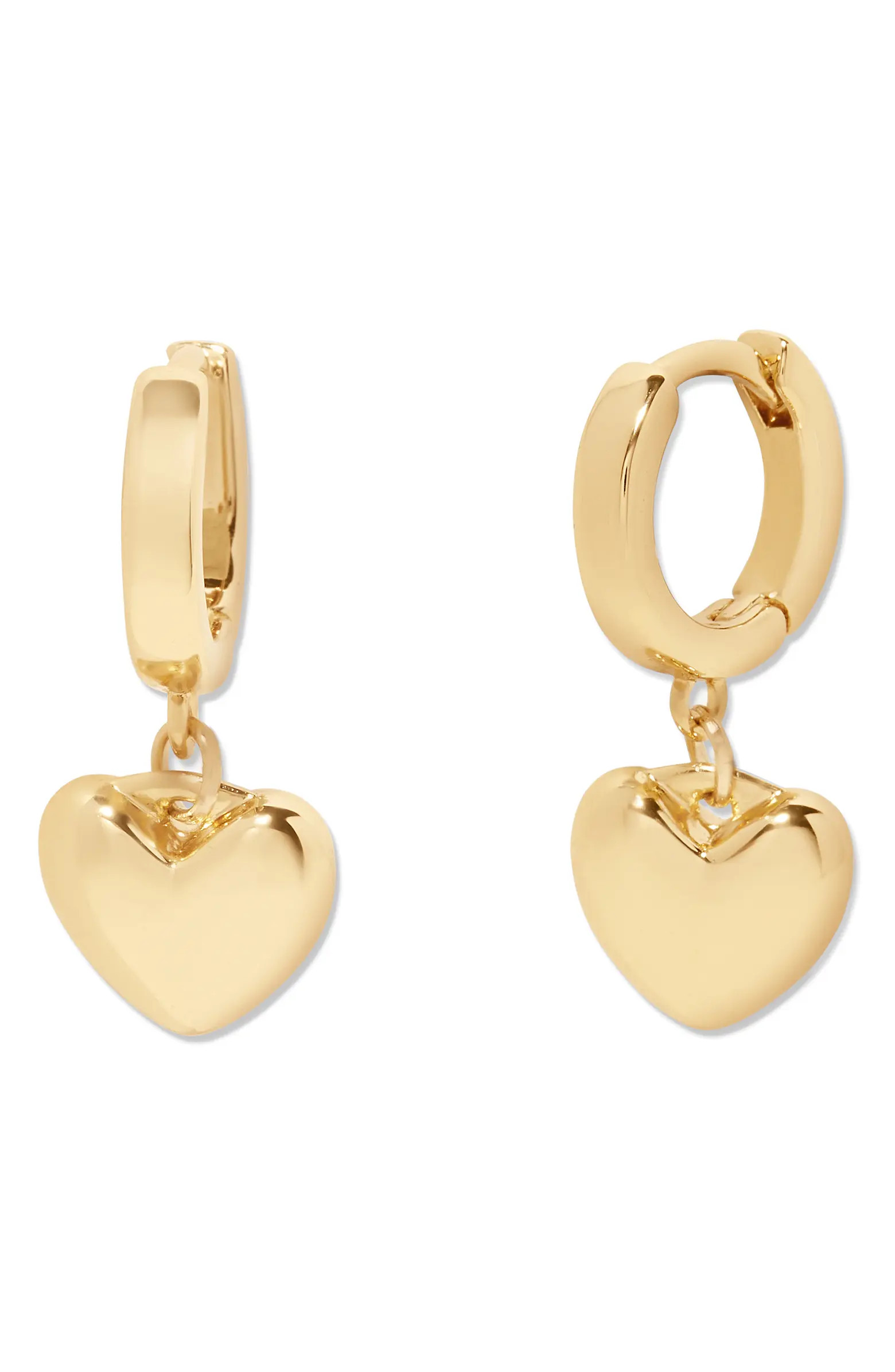 Brook and York Ruby Heart Drop Huggie Hoop Earrings | Nordstrom | Nordstrom
