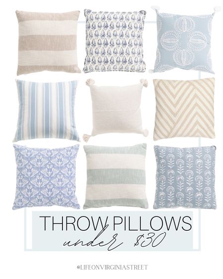 Throw pillows under $30! Lots of different styles and colors! Loving these ones!! 

coastal home, coastal home decor, coastal find, coastal inspiration, coastal throw pillows, throw pillows, tj maxx, tj maxx throw pillows, home decor, living room decor, marshalls, marshalls throw pillows 

#LTKunder50 #LTKFind #LTKhome
