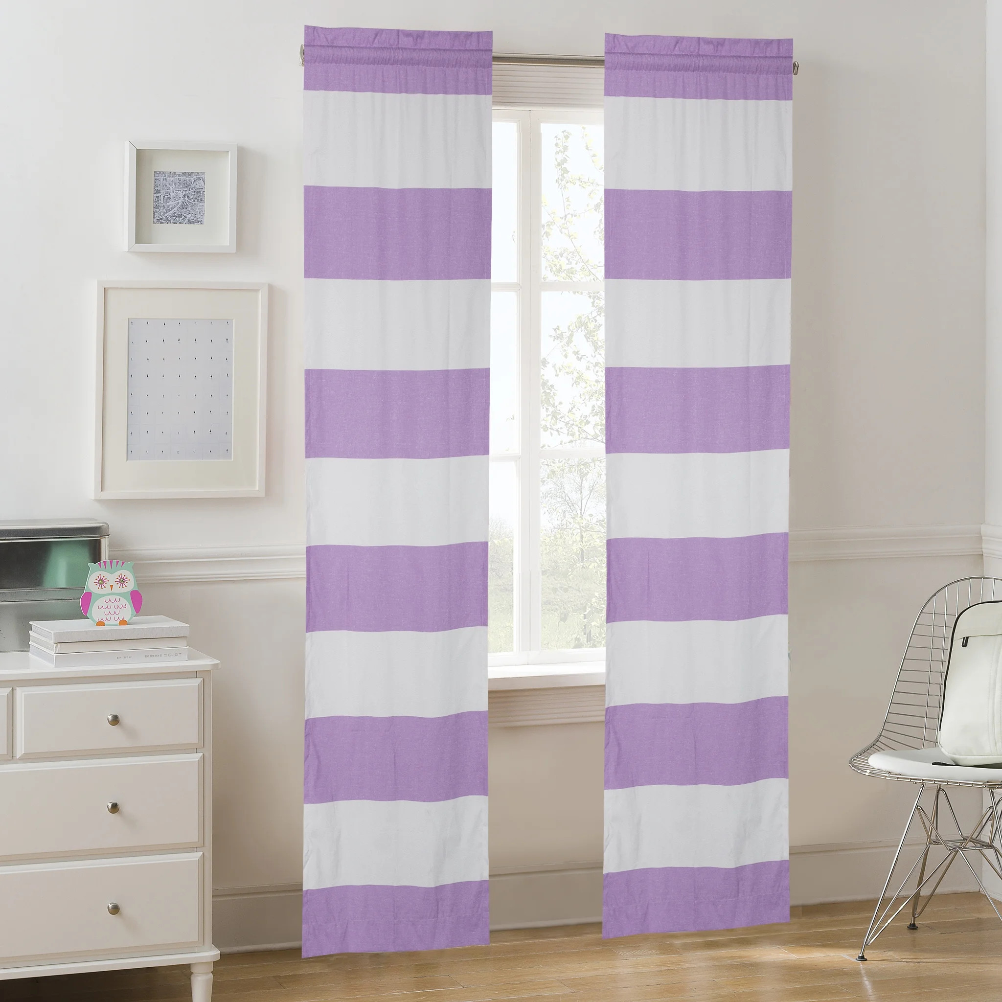 Your Zone Cabana Stripe Curtain Panel, Set of 2 | Walmart (US)