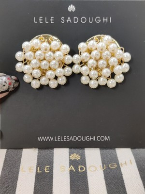 LELE SADOUGHI  Cluster of Dangling Pearls Prong Earrings 3.5cm | eBay US