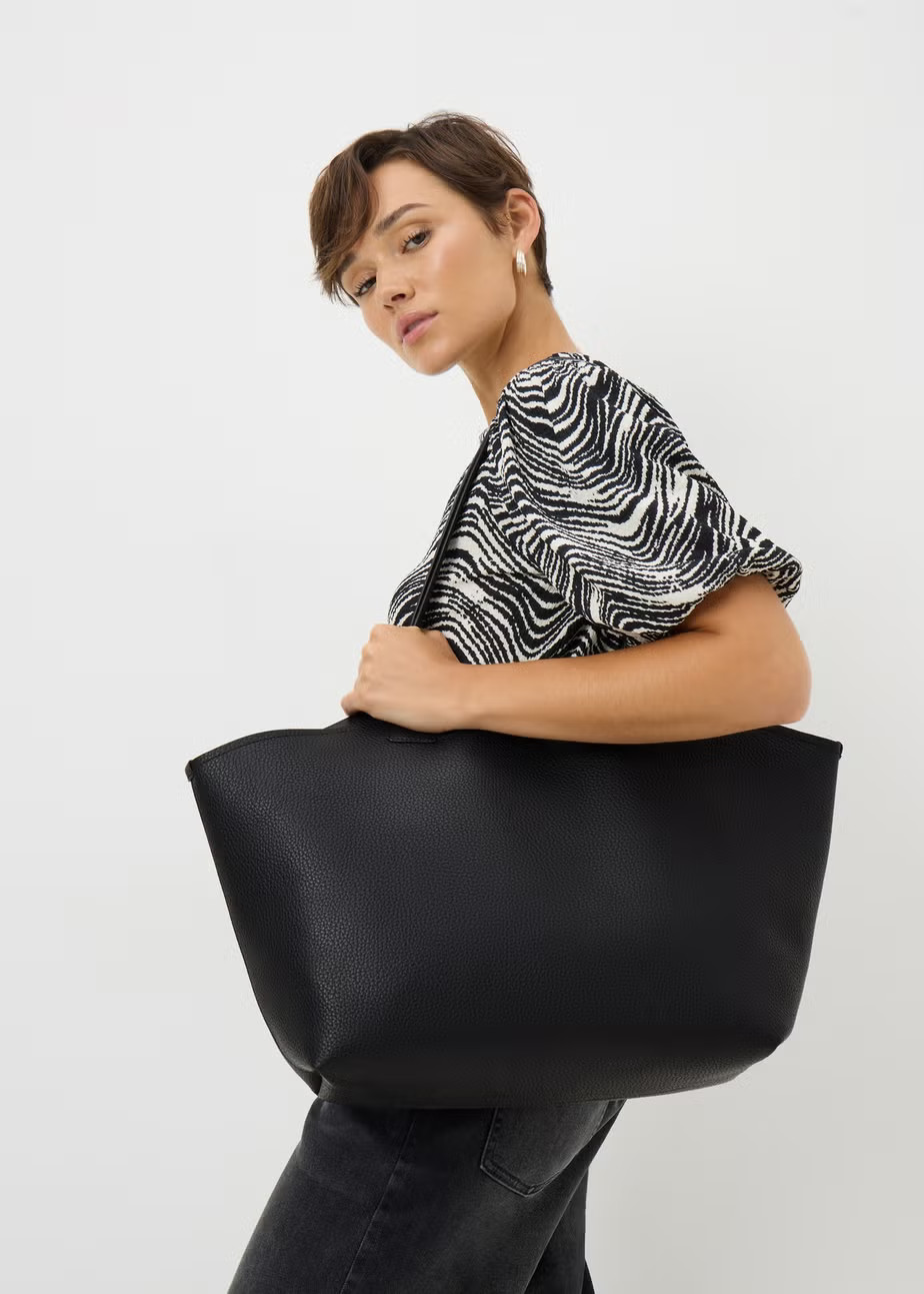 Black Double Strap Tote Bag | Matalan (UK)