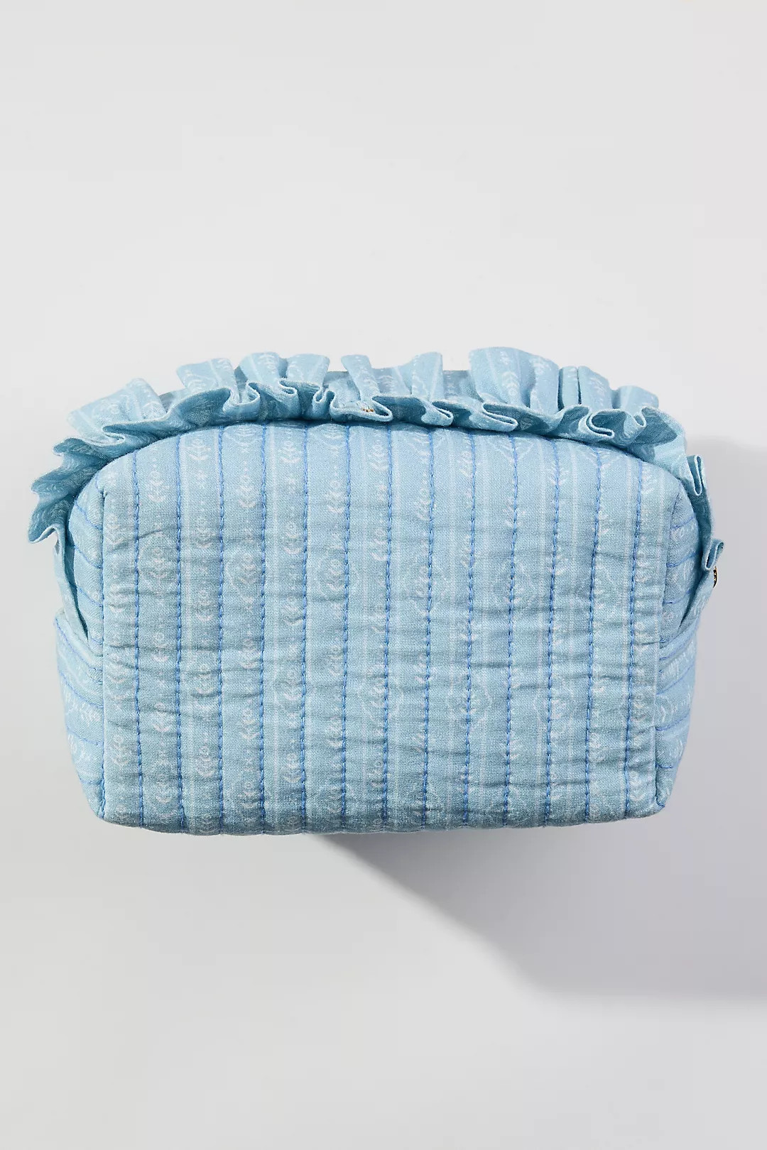 Quilted Ruffle Small Cosmetic Bag | Anthropologie (US)