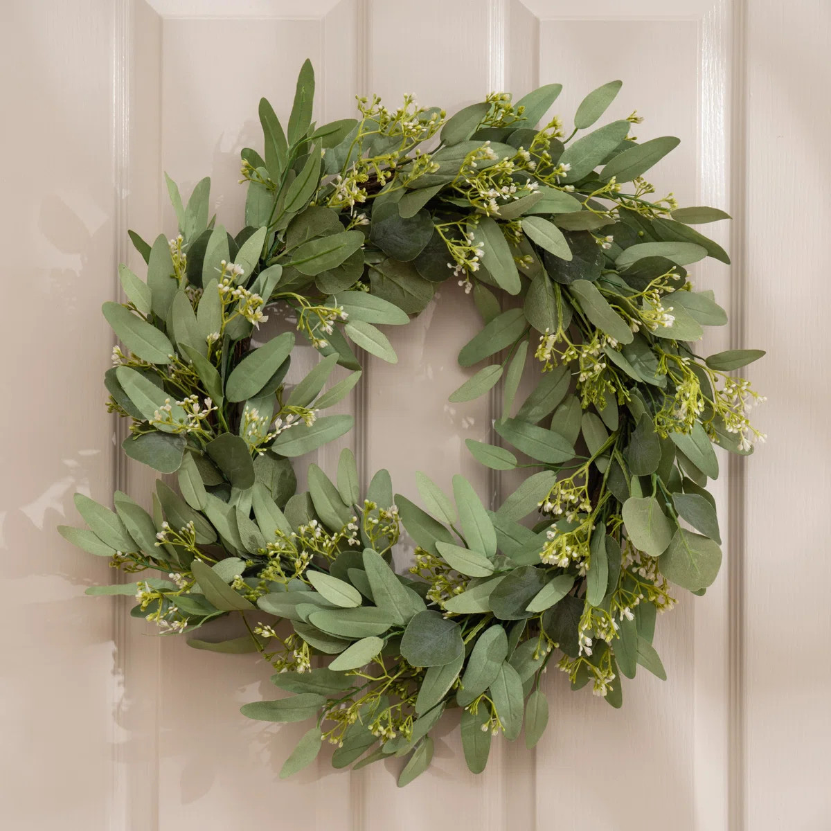 50cm Premium Eucalyptus & Gypsophila Wreath | Wayfair UK