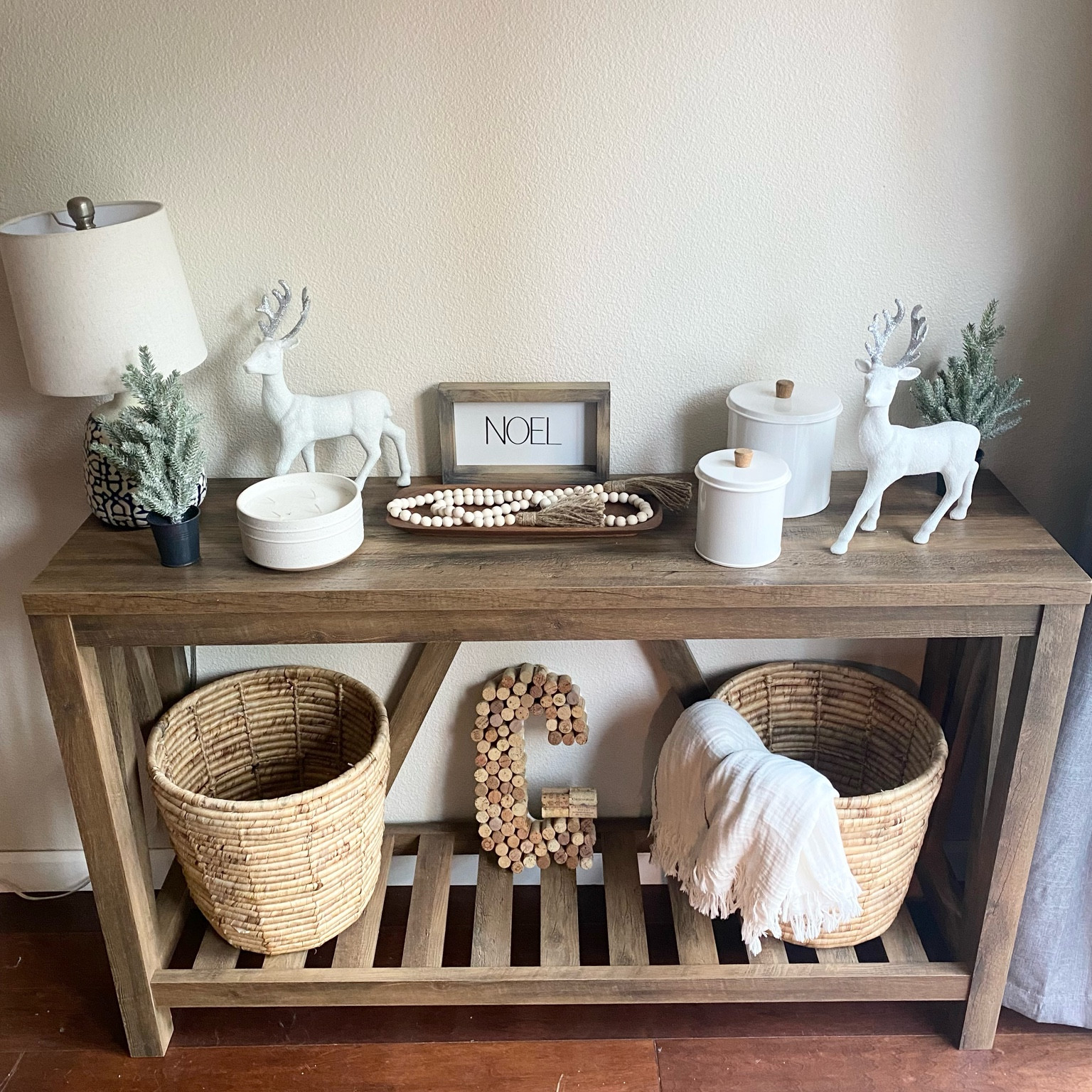 Entry table turned Christmas. 

#LTKHoliday #LTKGiftGuide #LTKSeasonal