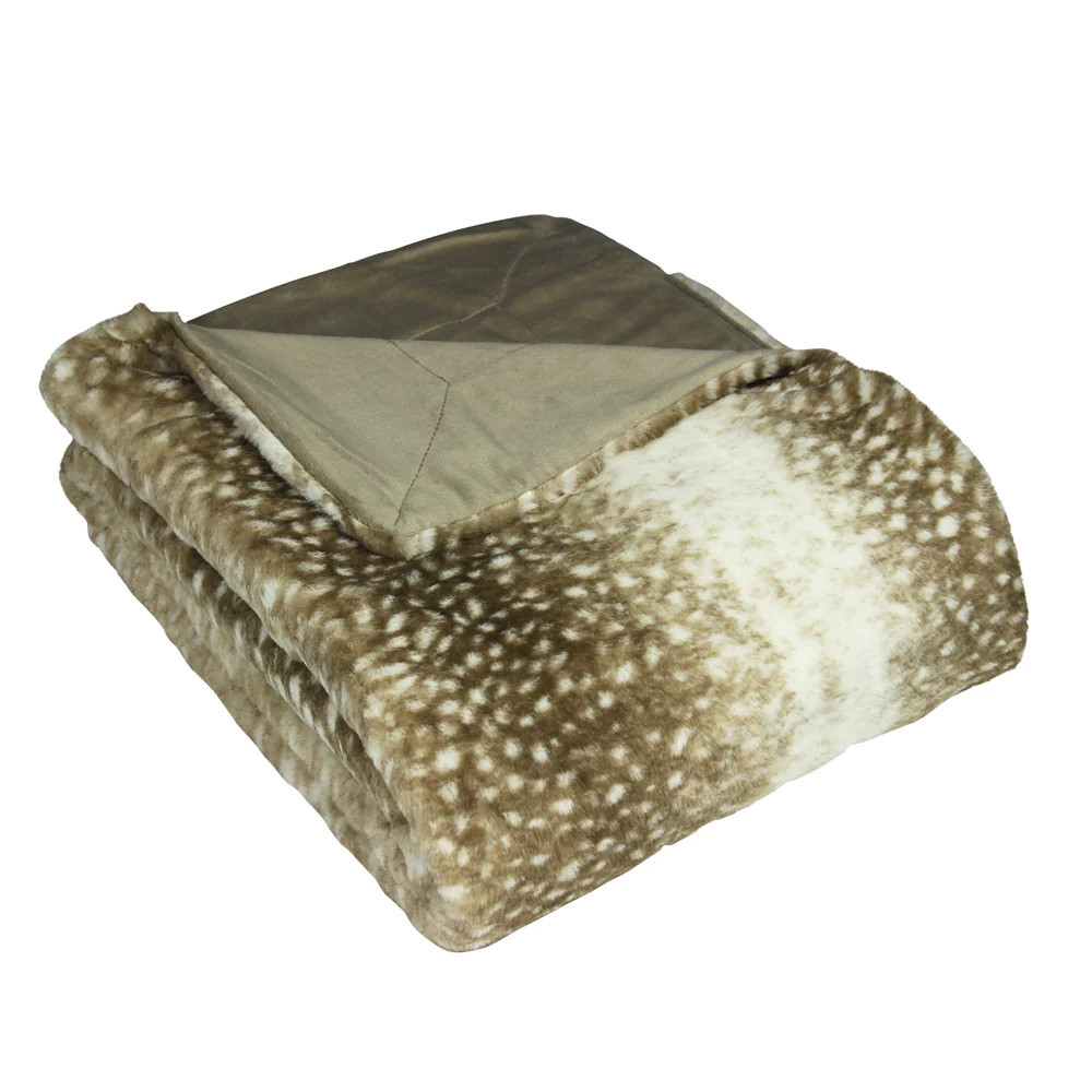 Fawn Faux Fur Throw Brown | Furn UK