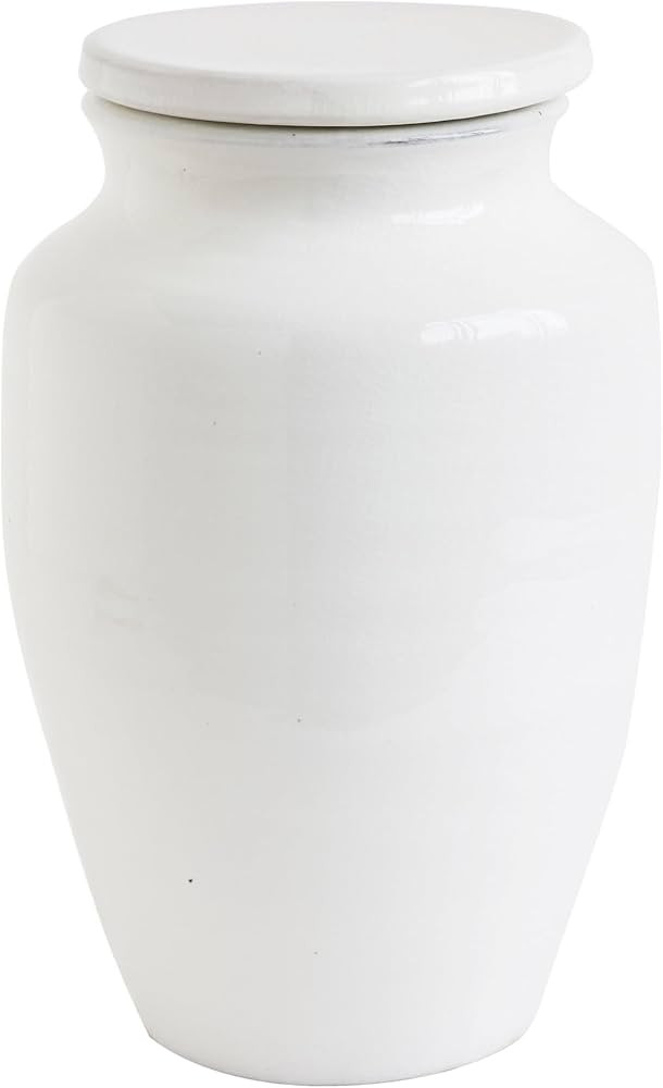 Creative Co-Op Medium Round White Terracotta Cachepot, 12 Inch | Amazon (US)