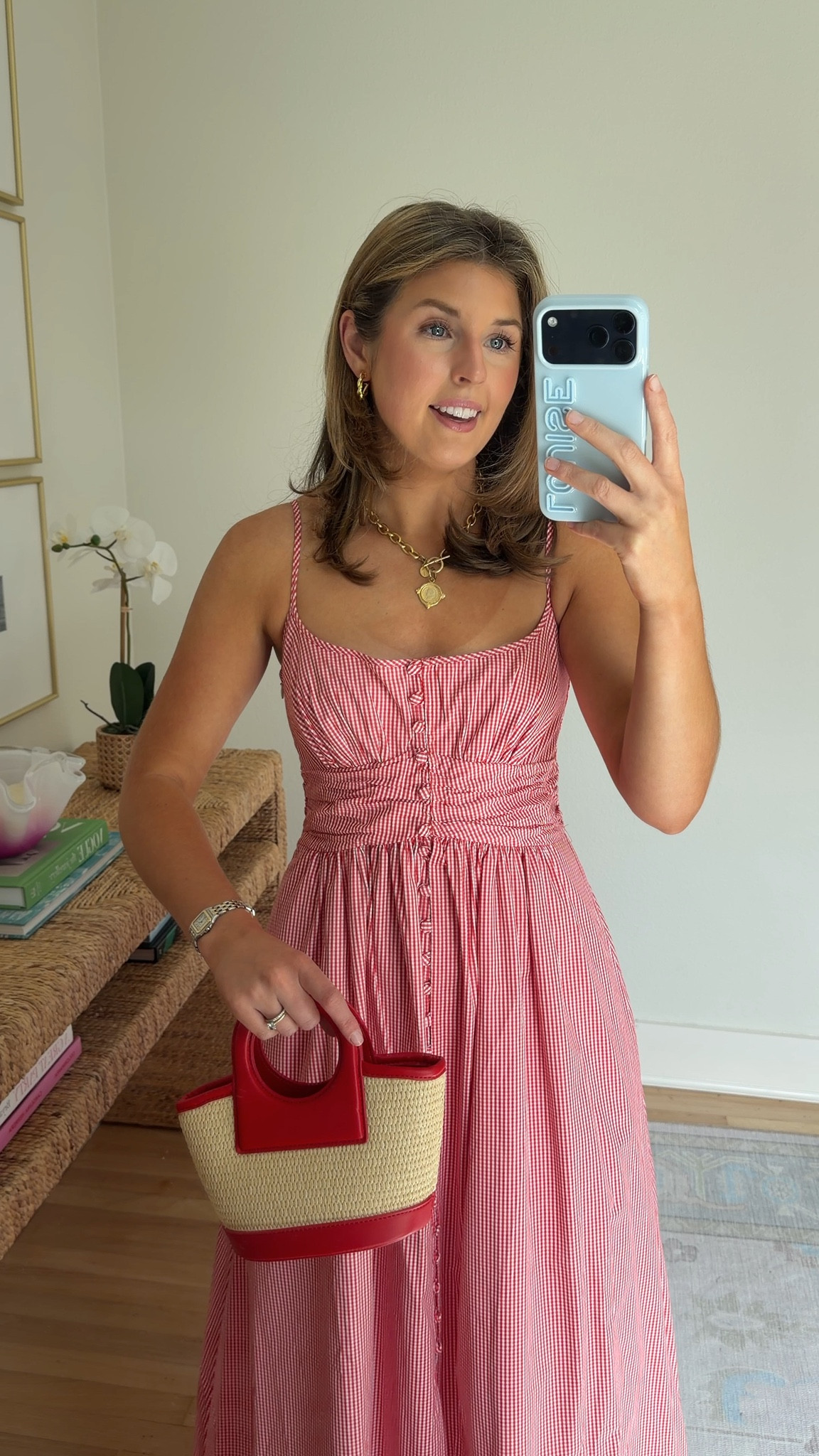 Cute summer dress perfect for the 4th! Wearing a S. Code LOUISE20 valid through 6/28