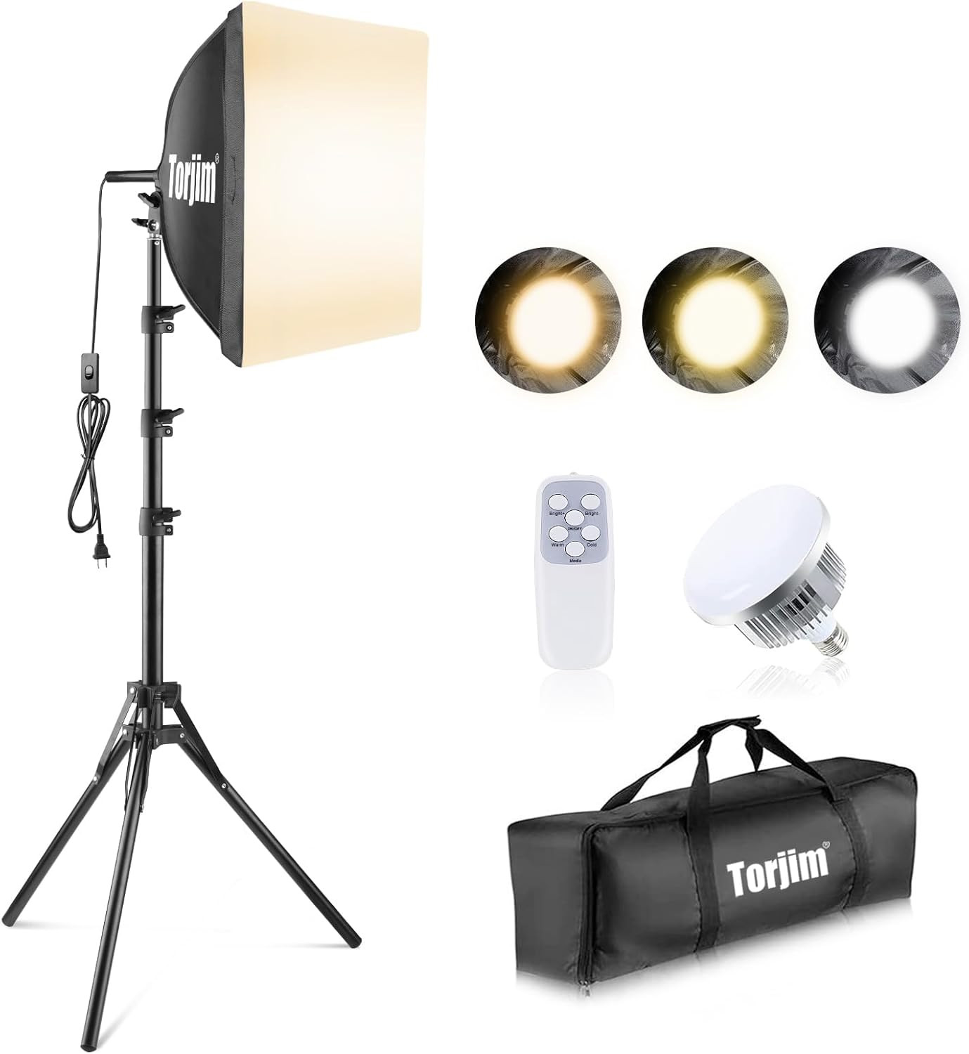 Torjim Softbox Photography Lighting Kit, 16'' x 16'' Professional Softbox Lighting Kit with 85W 3... | Amazon (US)