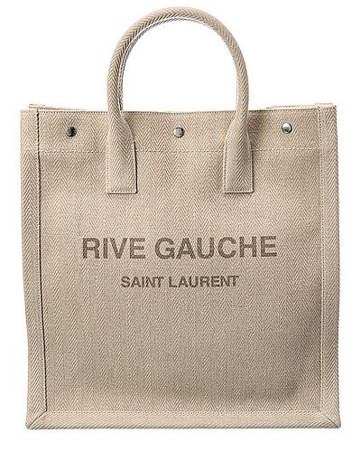 Rive Gauche N/S Canvas & Leather Tote | Gilt