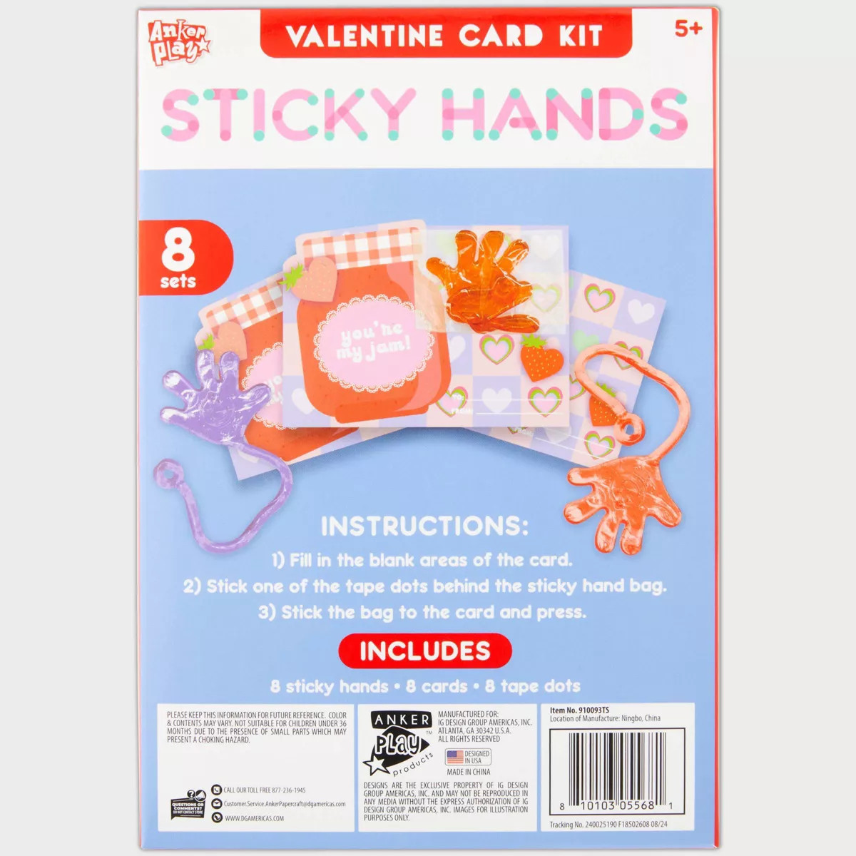 Paper Magic 8ct Sticky Hand Valentine's Day Exchange Cards | Target