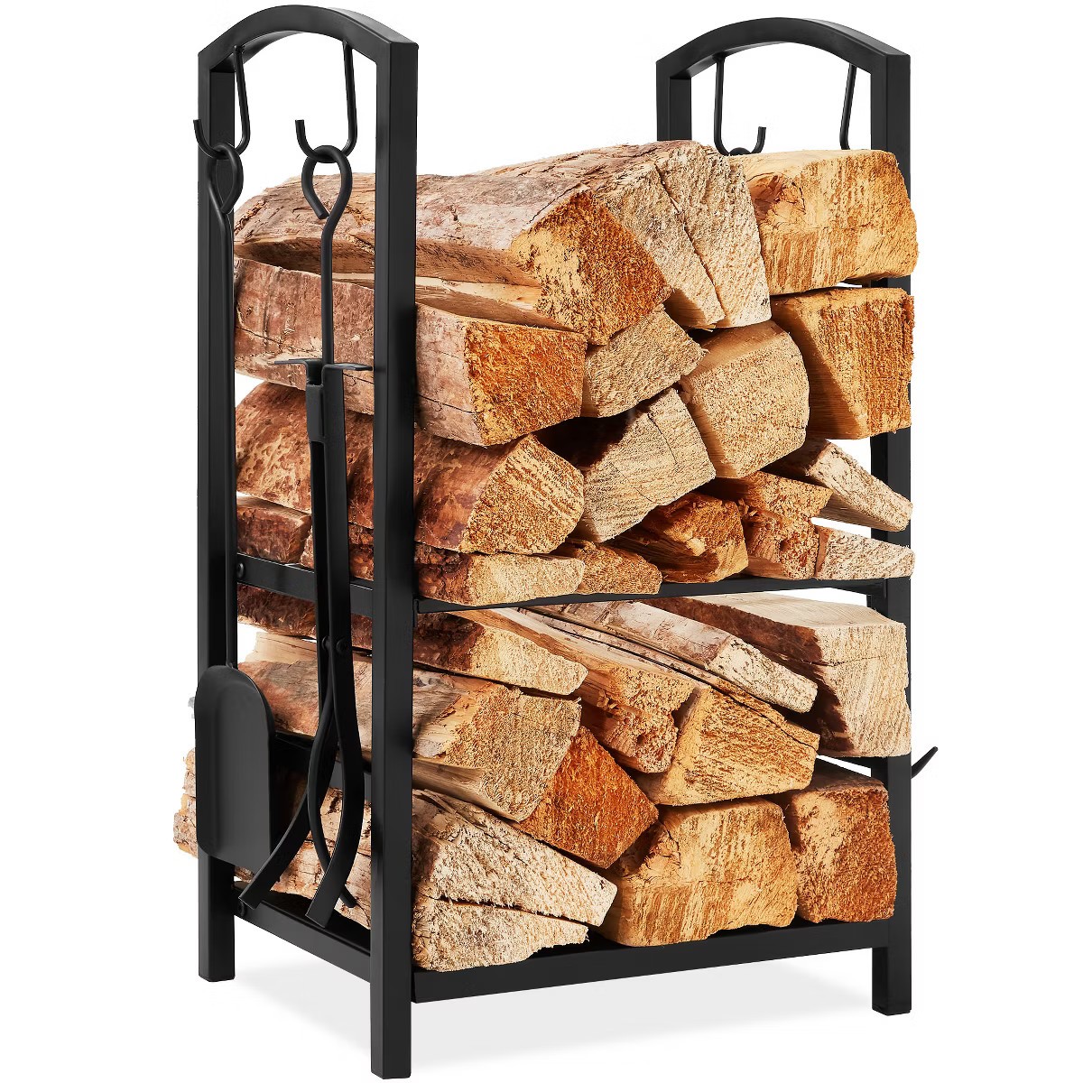 Best Choice Products 5-Piece Firewood Log Rack Holder Tools Set for Fireplace w/ Hook, Broom, Sho... | Target