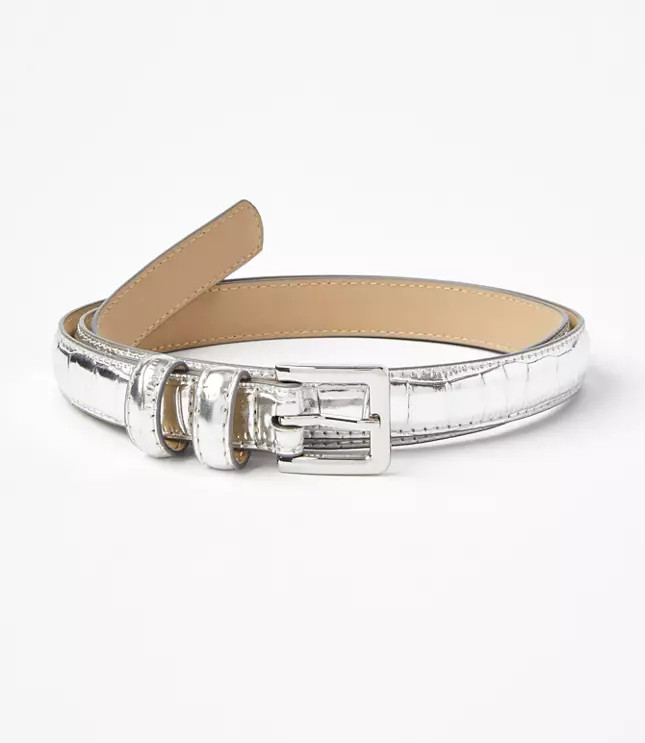 Metallic Embossed Belt | LOFT