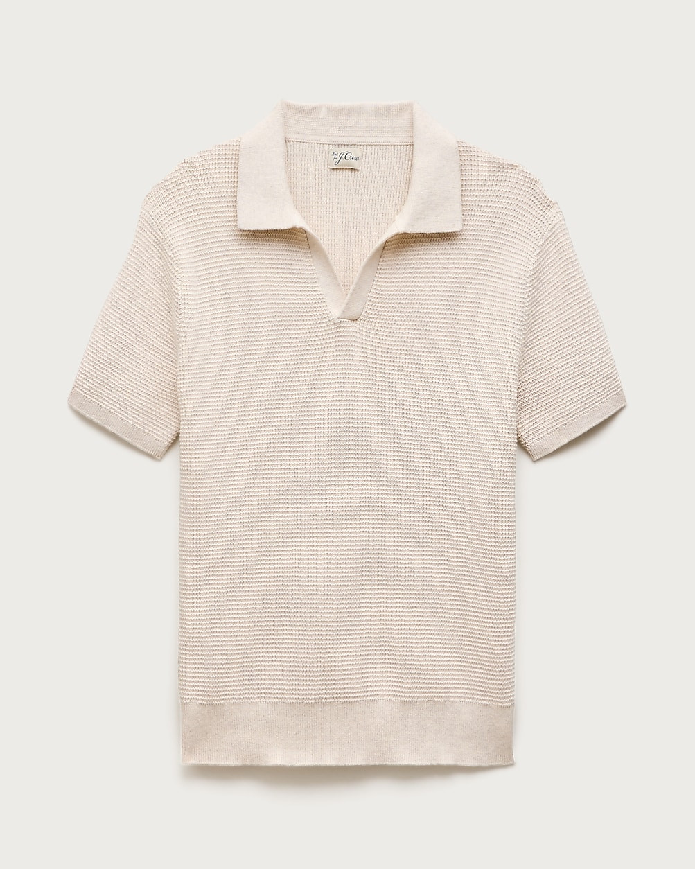 Short-sleeve cotton waffle-knit johnny-collar sweater-polo | J. Crew US